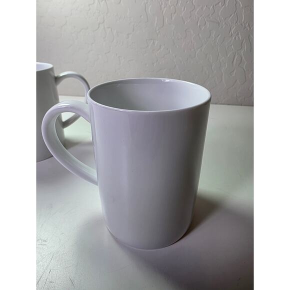 CRATE & BARREL Aspen White 11oz. Ceramic Coffee Mugs Set of 2 - Picture 3 of 8